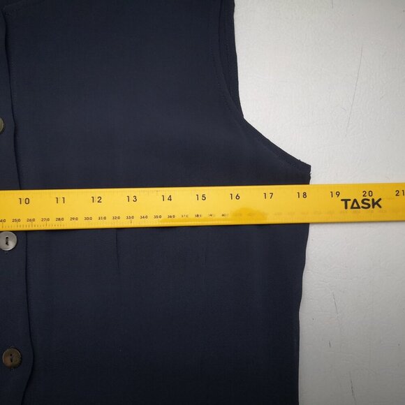 AKA Eddie Bauer Ladies Dark Grey Button Front Midi Lined Sleeveless Dress - Picture 7 of 8